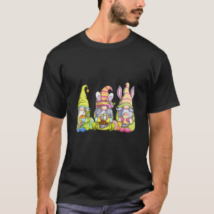 Camiseta Três Gnomos Páscoas Coelhinhos Coelhinhos De Ovo F