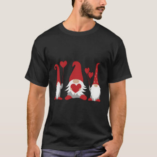 Camiseta Três Gnomos segurando Dias de os namorados Meninas