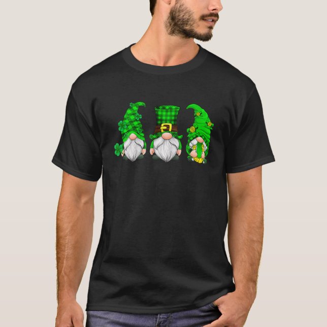 Camiseta Três Gnomos Shamrock Xadrez Leopard D de Patrick (Frente)