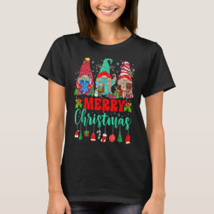Camiseta Três Gnomos Xadrez Buffalo Vermelho Luzes De Natal