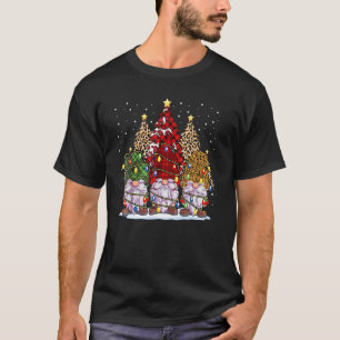 Camiseta Três Gnomos Xadrez de Búfalo Vermelho Verde Leopar