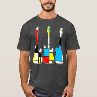 Camiseta três guitarras modernas