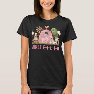 Camiseta Três I I O Fazenda Festa de aniversário de 3 anos