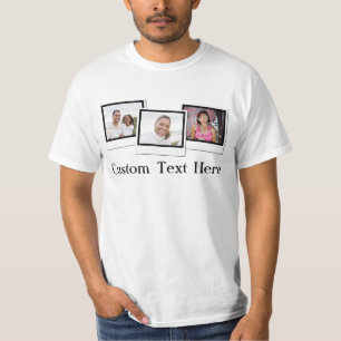 Camiseta Três Instantâneos de Fotografia Personalizados