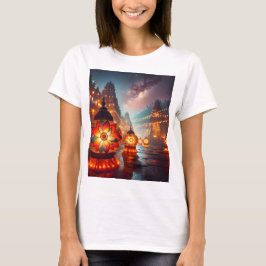 Camiseta três lanternas com a palavra flor nelas