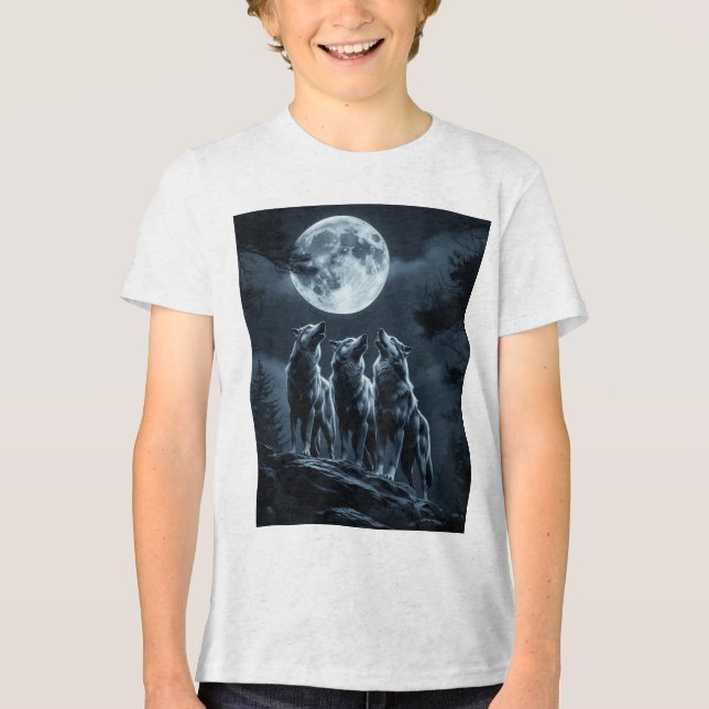 Camiseta Três Lobos Uivando para a Lua Cheia - Três Lobos (Frente)