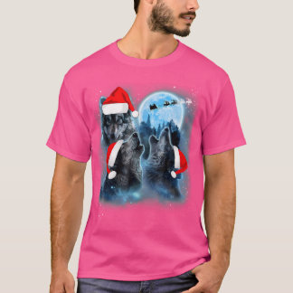 Camiseta Três Lobos Vivendo Sob Papais noeis De Natal Da Lu