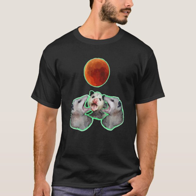 Camiseta Três Lua Opposum Com 3 Somas Possíveis E Morto (Frente)