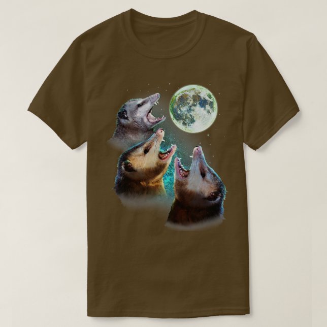 Camiseta Três Lua Opposum Com 3 Somas Possíveis E Morto (Frente do Design)