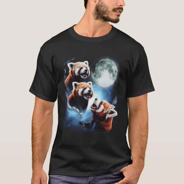 Camiseta Três Lua Vermelha Panda Howody Três Wolf Moo (Frente)