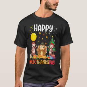 Camiseta Três Macacos Dabbing Dancing Juntos Feliz Hallot