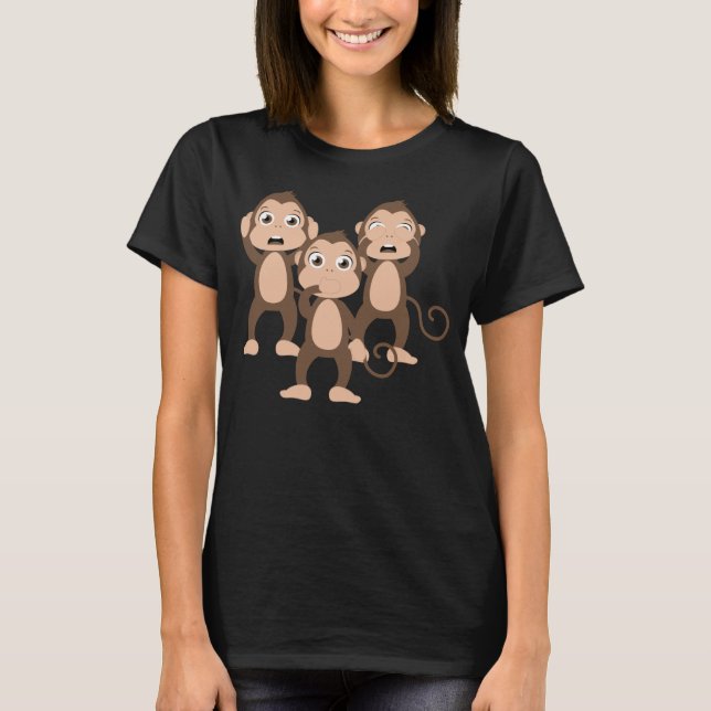 Camiseta Três macacos sábios (Frente)
