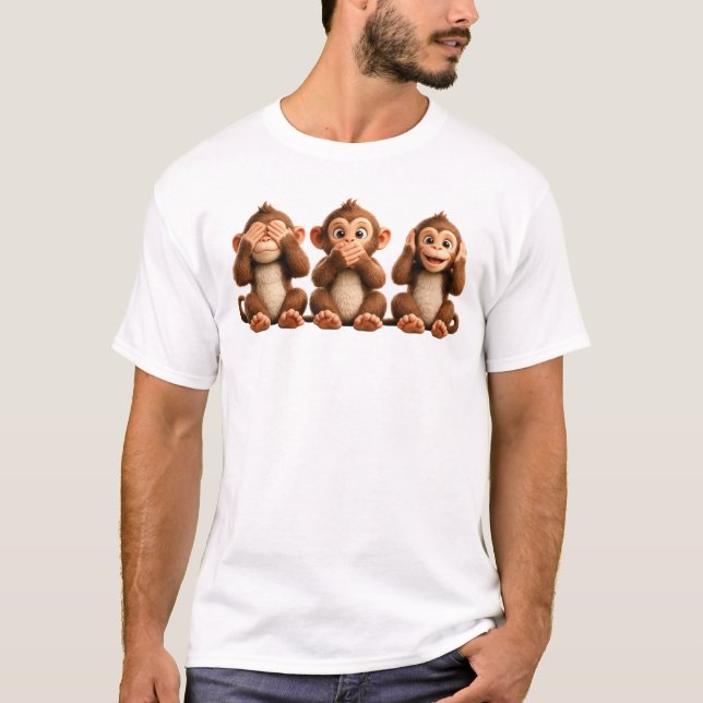 Camiseta Três Macacos Sábios (Frente)