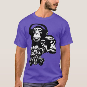 Camiseta Três Macacos Sábios Ouvem Falar fones de ouvido gá
