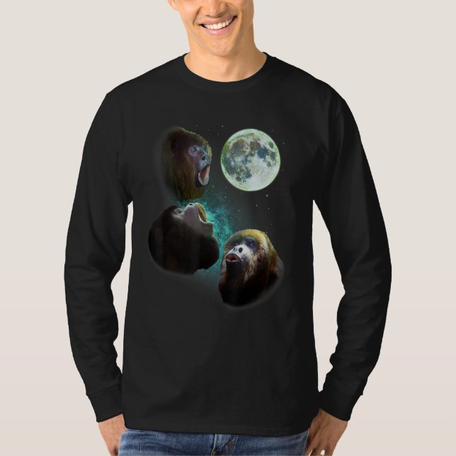 Camiseta Três Macacos-Uivem Na Lua 3 Lobos F (Frente)