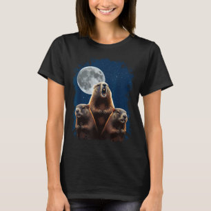 Camiseta Três Marmotas E Uma Lua Divertido Dia Da Marmota