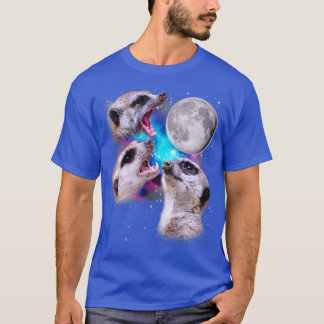 Camiseta Três Meerkats Howl na Lua