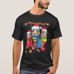 Camiseta Três Meias de Natal de Shepherd Dog Dentro