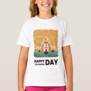 Camiseta Três Navios Feliz Dia Colombo