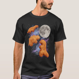 Camiseta Três Nuggets de Frango Uivam para a Lua Paródia Di