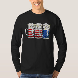 Camiseta Três Óculos De Cerveja Azul Branco Vermelho Usa Ba