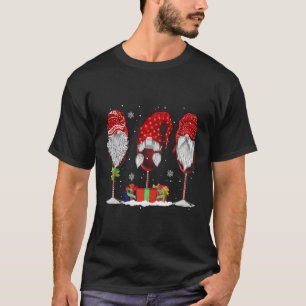 Camiseta Três Óculos De Vinhos Gnomos De Natal Engraçados H
