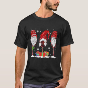 Camiseta Três Óculos De Vinhos Gnomos De Natal Engraçados H