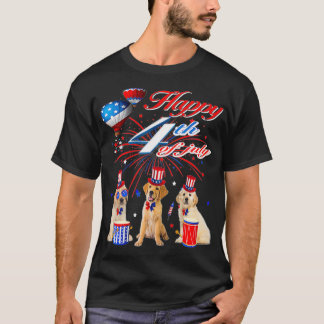 Camiseta Três Ouros Retriever Happy 4 De Julho Americano
