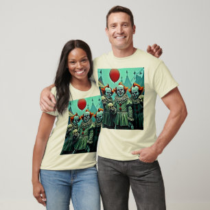 Camiseta Três Palhaços Assustadores Design do Medo do Crâni