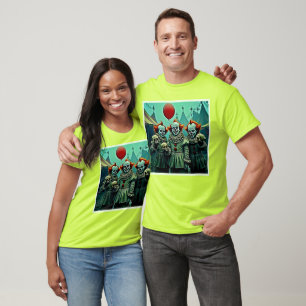 Camiseta Três Palhaços Assustadores Design do Medo do Crâni