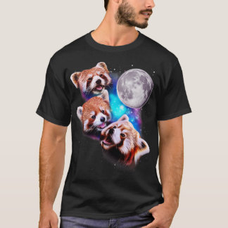 Camiseta Três Pandas Vermelhas Howl na Lua