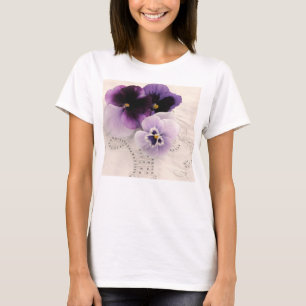 Camiseta Três pansias roxas