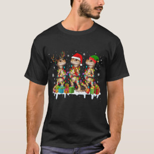 Camiseta Três Papais noeis Reindeer Elf Beared Dragon Natal