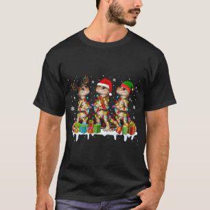 Camiseta Três Papais noeis Reindeer Elf Beared Dragon Natal
