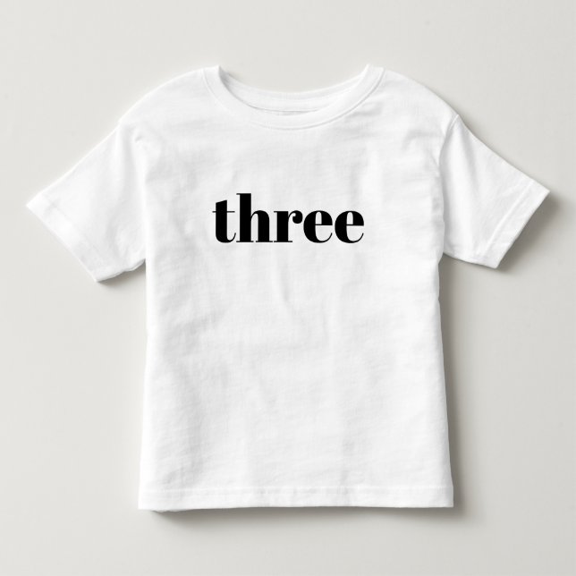 Camiseta Três - Parabéns para Todlers (Frente)