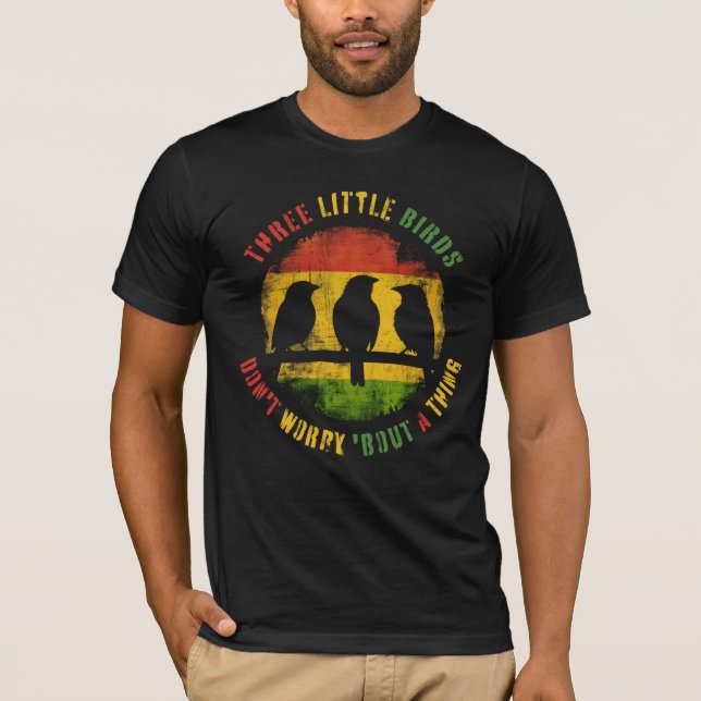 Camiseta Três Passarinhos - Reggae (Frente)