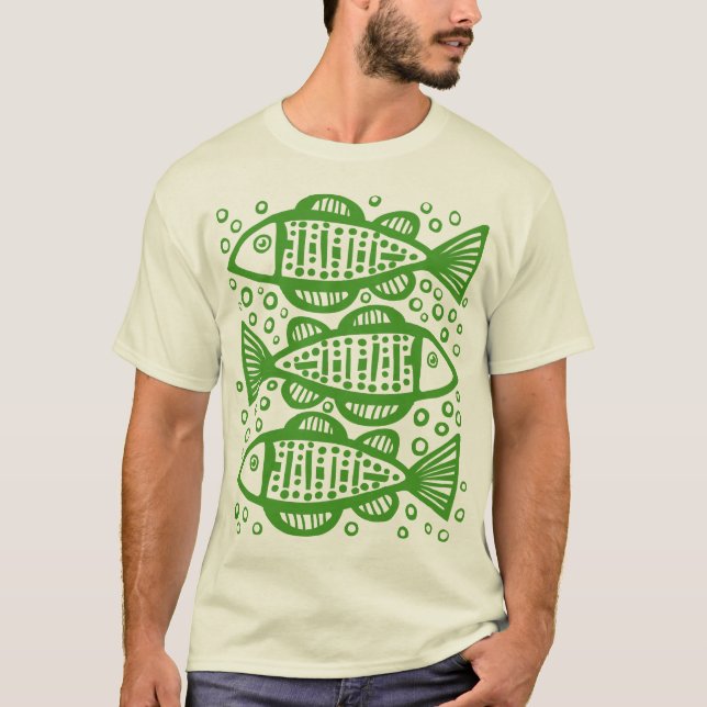 Camiseta Três Peixes - Avocado Green (Frente)