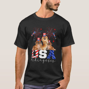 Camiseta Três Pekingeses dos Estados Unidos Vestindo a band