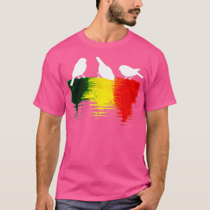 Camiseta Três Pequenas Aves com Cores Massas