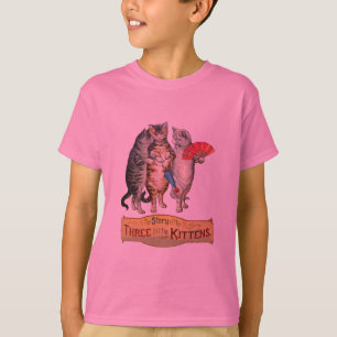 Camiseta Três Pequenos Gatinhos Ilustração da Mamãe Gansa