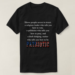 Camiseta Três pessoas para nunca confiar: