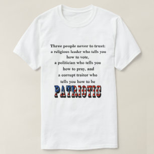 Camiseta Três pessoas que nunca confiam: