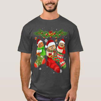 Camiseta Três Pomeranianos Em Papais noeis De Natal De Papo