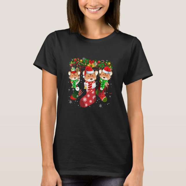 Camiseta Três Porcos Guineenses No Ventilador De Papai Noel (Frente)