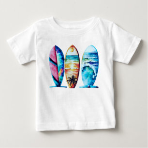 Camiseta Três pranchas de aquarela coloridas