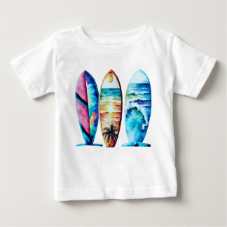 Camiseta Três pranchas de aquarela coloridas