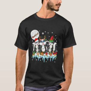 Camiseta Três renas de Papai Noel Elfo Gambás Natal Trenó d