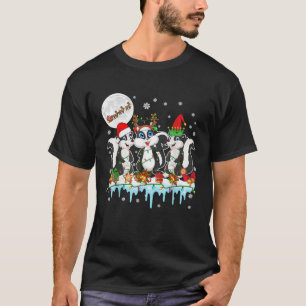 Camiseta Três renques de rena do Papai Noel duendes gambás 