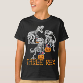 Camiseta Três Rex Dinossaur Skeleton 3 Anos