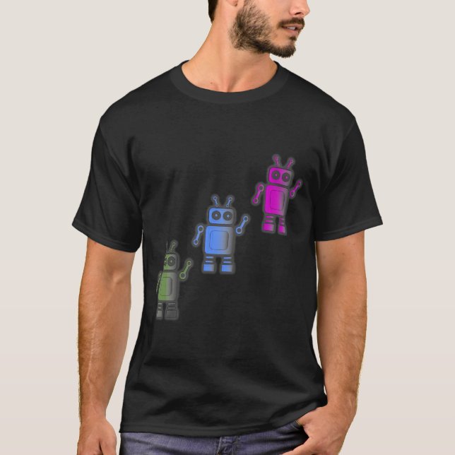 Camiseta Três Robôs Retro Incríveis (Frente)